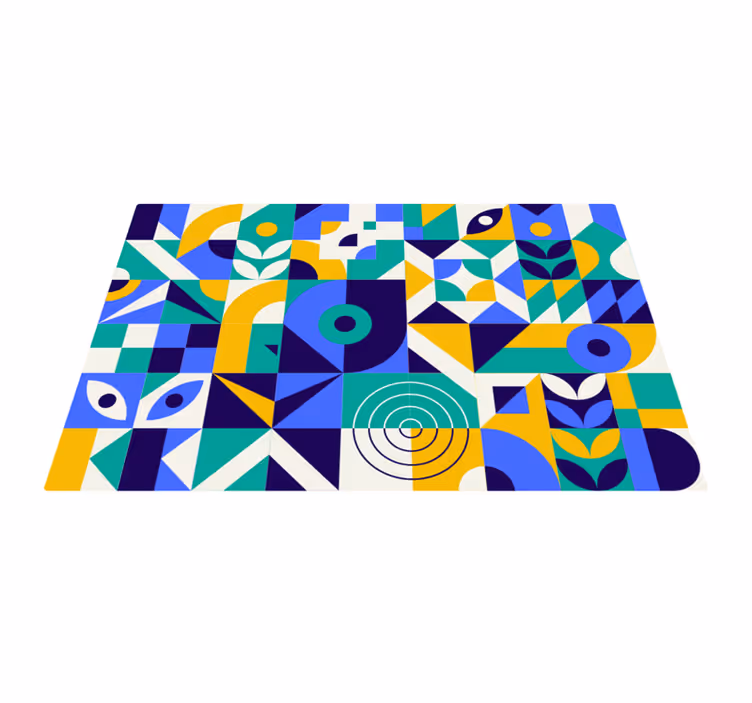 Tappeto vinile geometrico con motivi geometrici vivaci - TenStickers