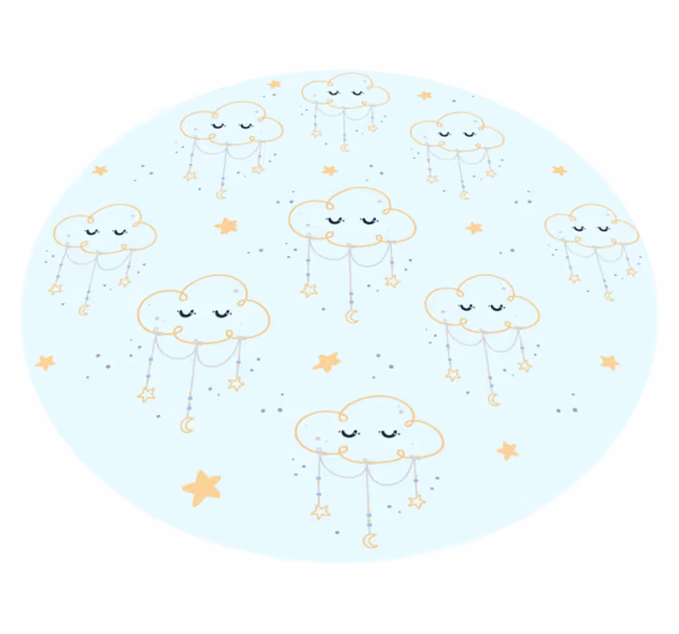 Tappeto vinile bebé paesaggio nuvoloso da sogno - TenStickers