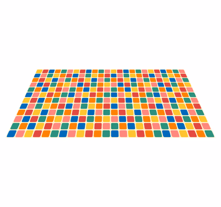 Tappeto vinile geometrico quadrati di mosaico colorato - TenStickers