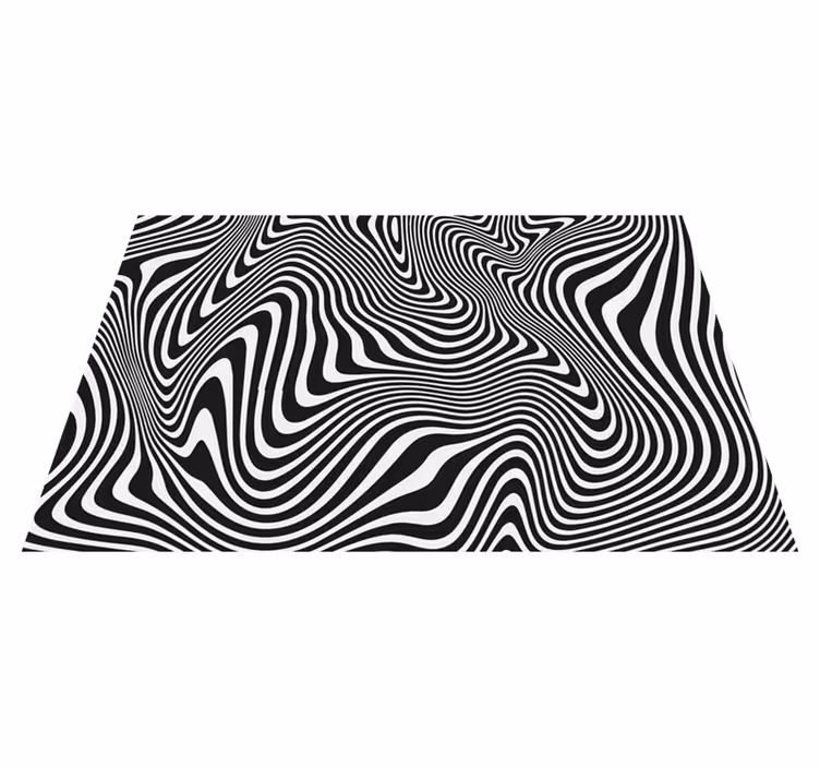 Tappeto vinile geometrico modello di onde ottiche - TenStickers