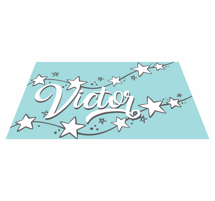 Tappeto vinile con nome polvere di stelle personalizzabile - TenStickers