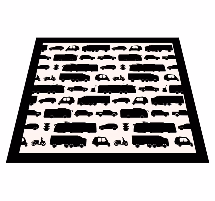 Tappeto vinile strade sagome di veicoli - TenStickers