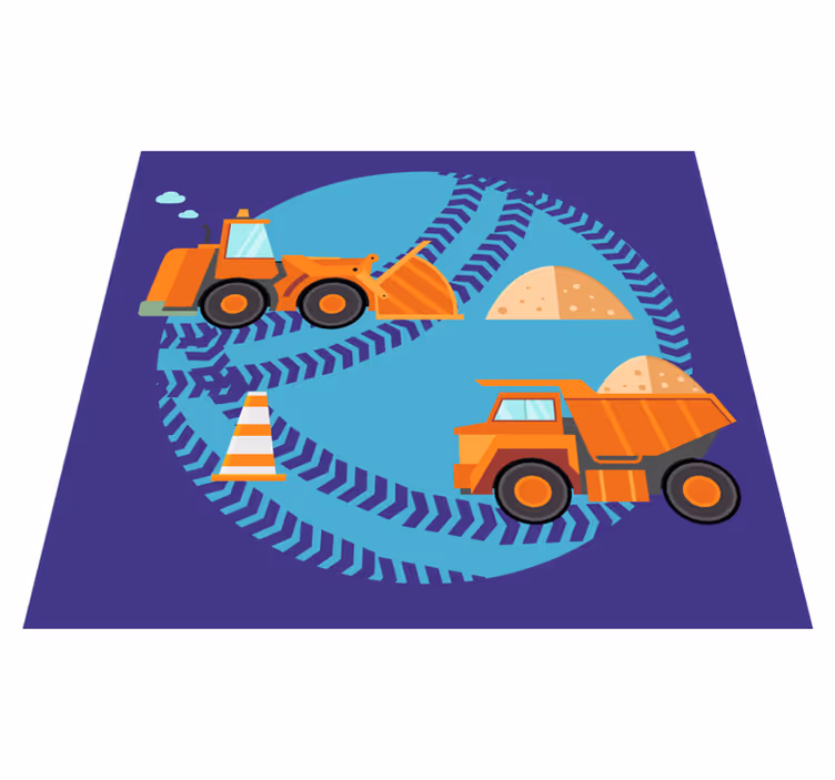 Tappeto vinile per bambini zona giochi di costruzione - TenStickers