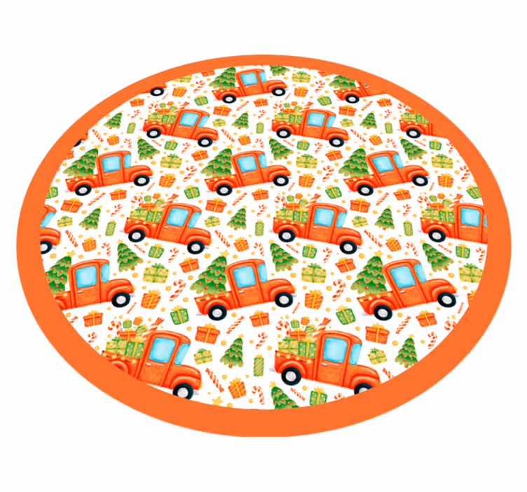 Tappeto vinile per bambini cerchio di trasporto giocoso - TenStickers