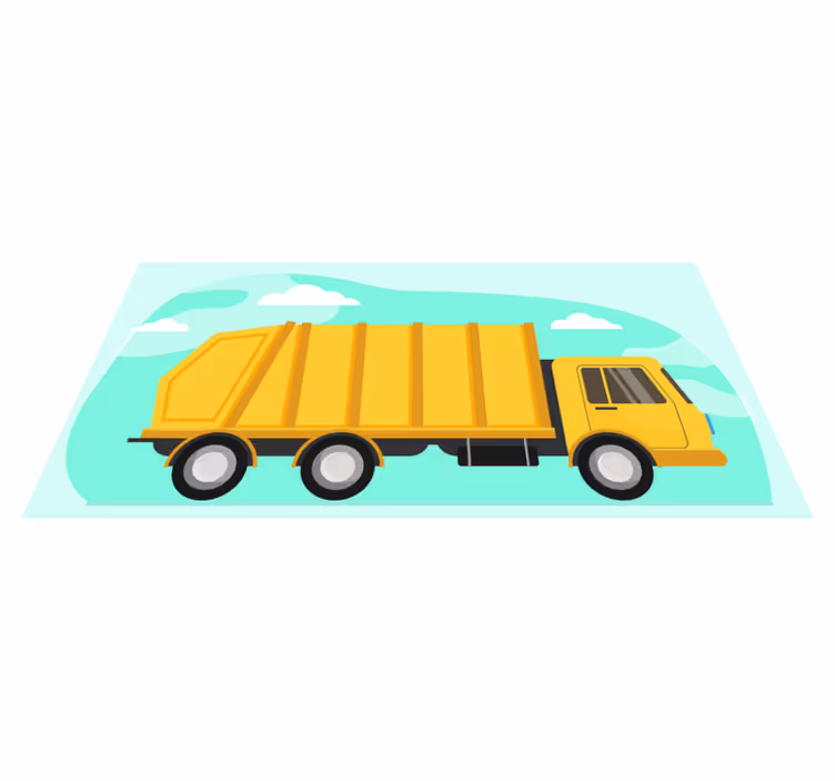Tappeto vinile per bambini camion dei cartoni animati - TenStickers