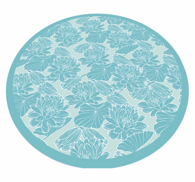 Tappeto vinile fiori cerchio con motivi floreali - TenStickers