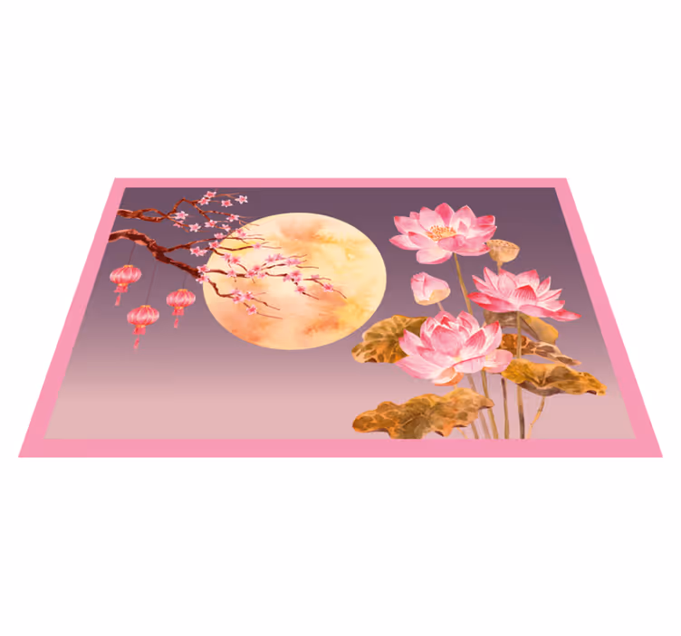 Tappeto vinile fiori chiaro di luna floreale - TenStickers