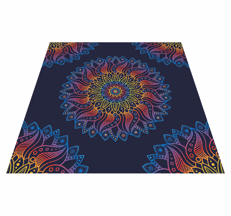Tappeto vinile mandala motivo vivace e colorato - TenStickers