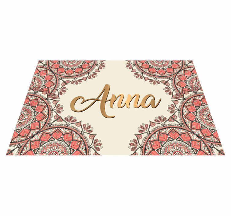 Tappeto vinile con nome mandala personalizzato - TenStickers