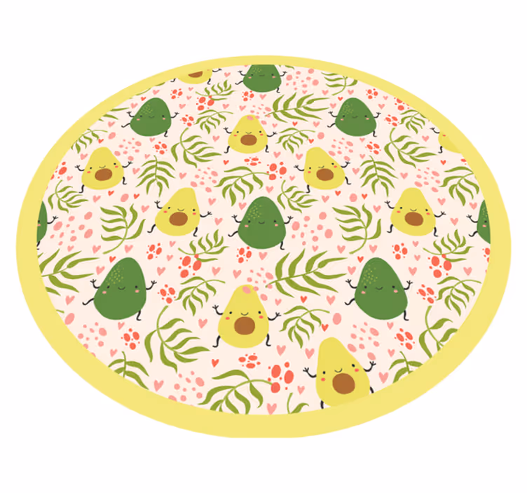 Tappeto vinile per bambini modello divertente di avocado - TenStickers