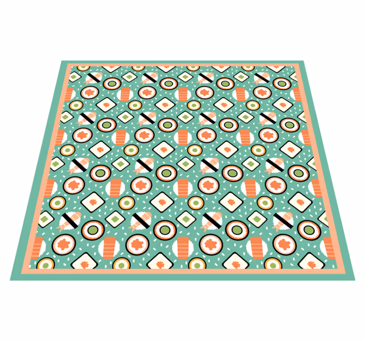 Tappeto pvc cucina motivi ispirati al sushi - TenStickers