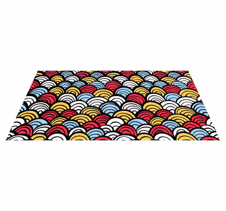 Tappeto vinile geometrico semicerchi colorati - TenStickers
