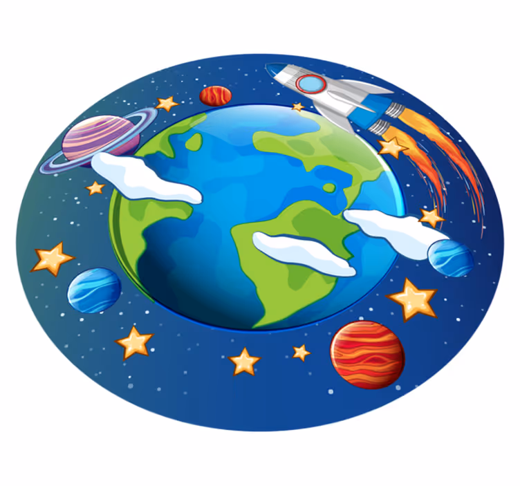 Tappeto vinile per bambini orbita planetaria - TenStickers