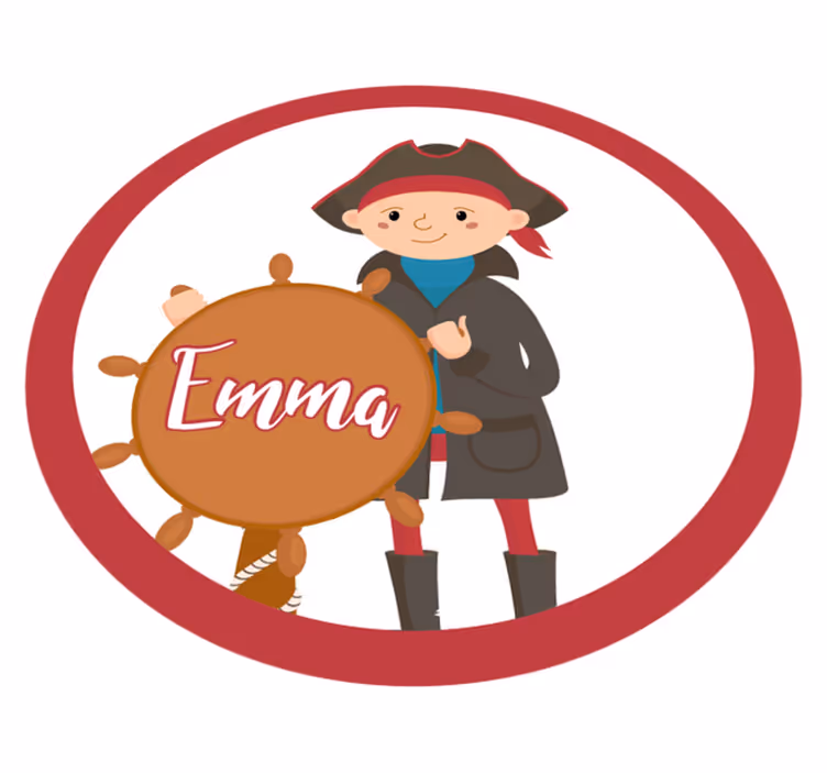 Tappeto vinile con nome pirata personalizzabile - TenStickers