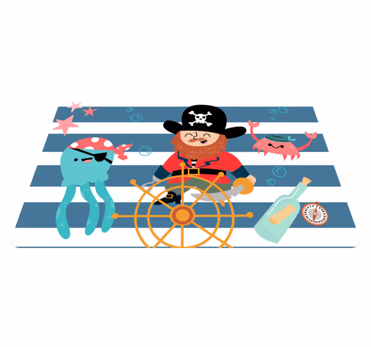 Tappeto vinile per bambini immagini di avventure pirata - TenStickers