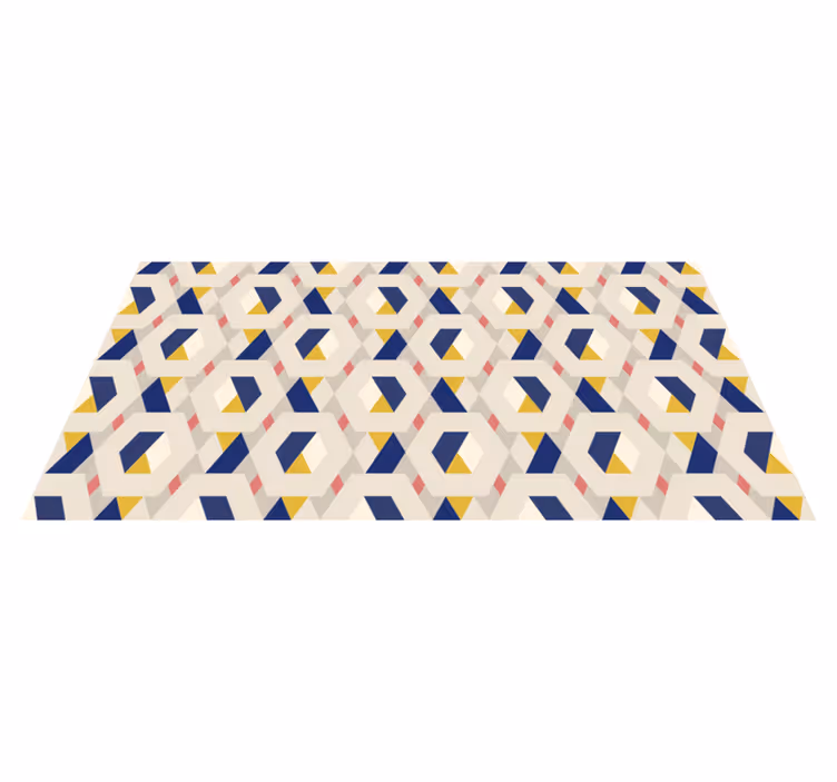 Tappeto vinile moderno motivo geometrico esagonale - TenStickers