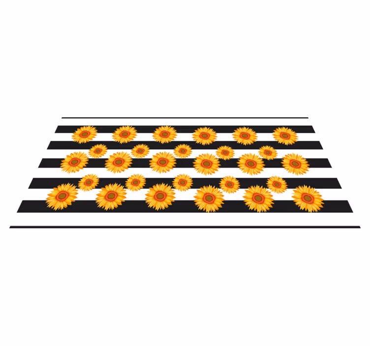 Tappeto vinile fiori strisce di girasole - TenStickers