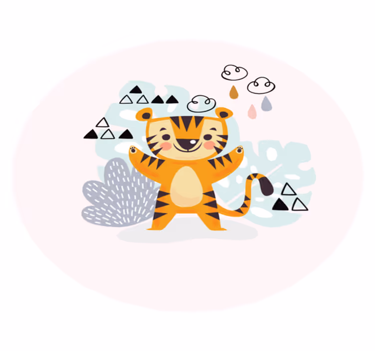 Tappeto vinile bebé tigre allegra - TenStickers