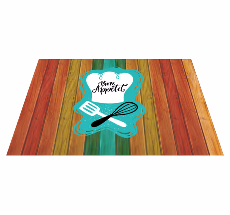 Tappeto vinile frase emblema del buon appetito - TenStickers