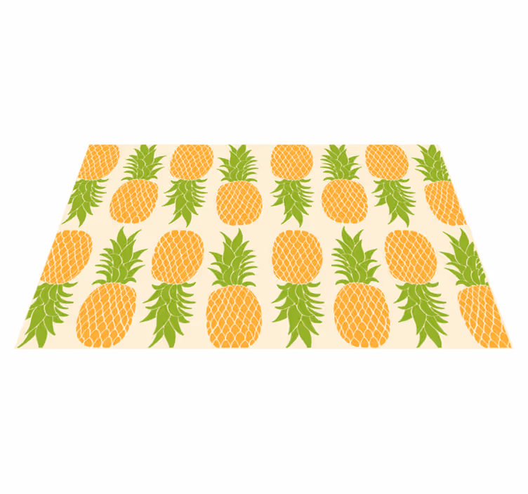 Tappeto vinile fiori modello di ananas - TenStickers
