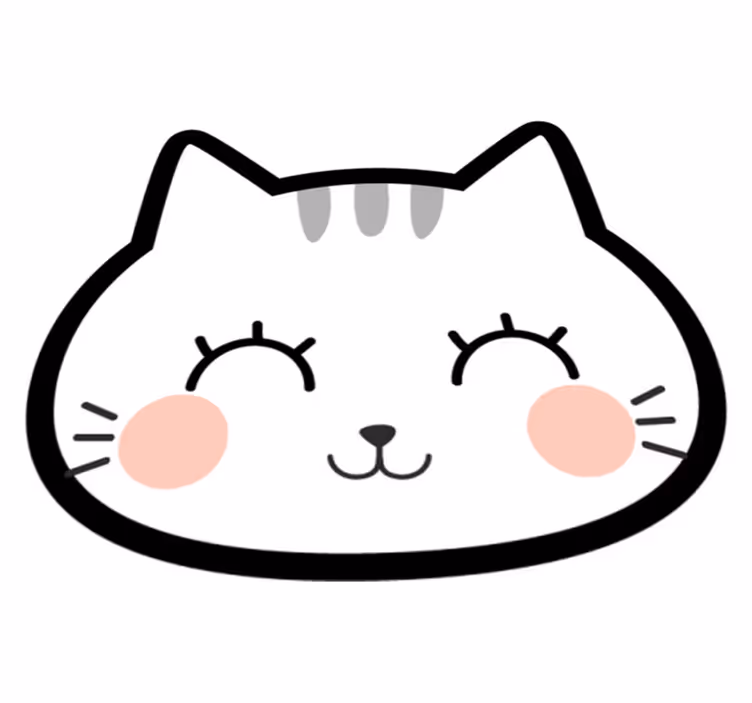 Tappeto vinile bebé forma del viso di gatto - TenStickers