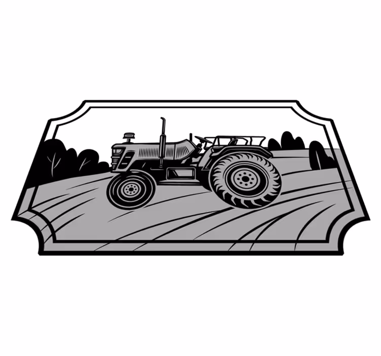 Tappeto vinile per bambini trattore monocromatico - TenStickers