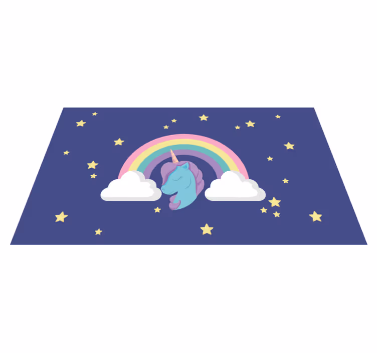 Tappeto vinile per bambini grafica arcobaleno unicorno - TenStickers