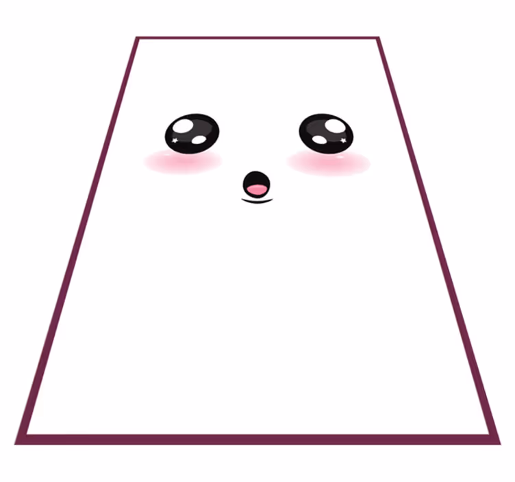Tappeto vinile per bambini faccino carino kawaii - TenStickers