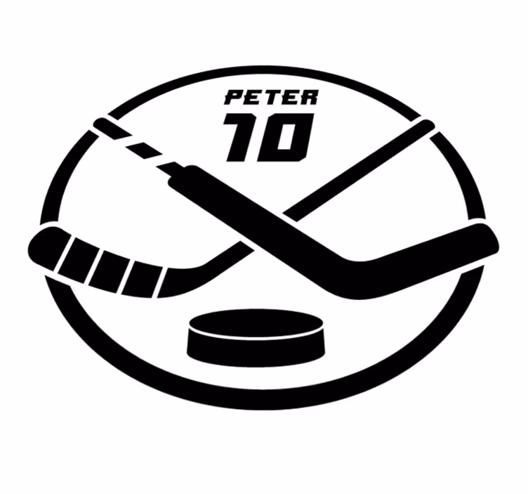 Tappeto vinile con nome emblema dell'hockey personalizzato - TenStickers
