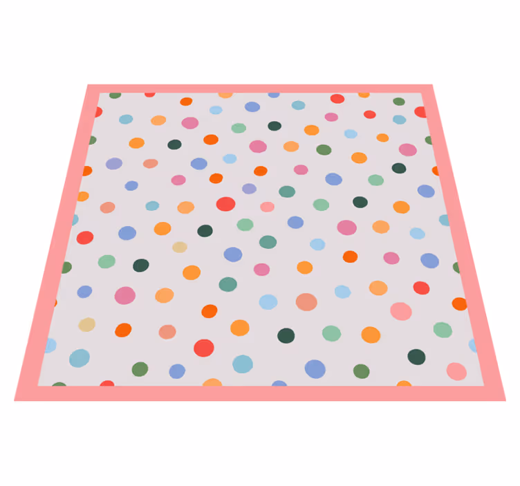 Tappeto vinile camera da letto motivo a pois colorati - TenStickers