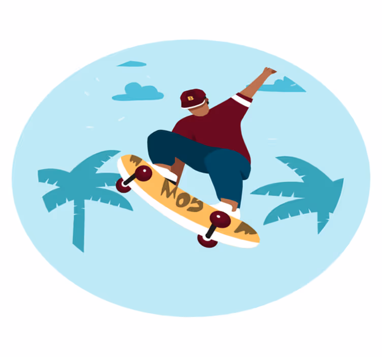 Tappeto vinile per ragazzi illustrazione di skateboard - TenStickers