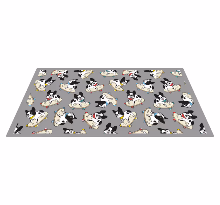 Tappeto in vinile ragazzi Bulldog skateboard - TenStickers