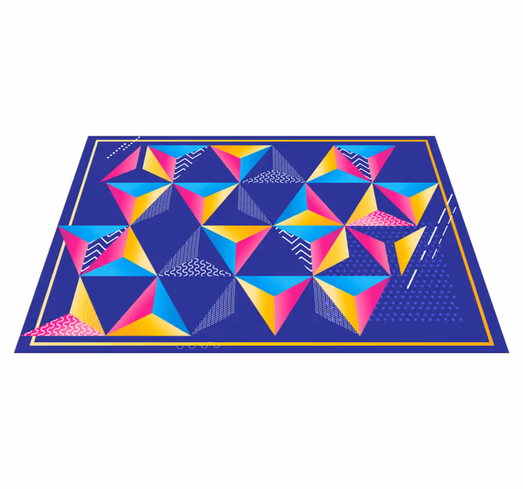 Tappeto vinile geometrico forme colorate vivaci - TenStickers