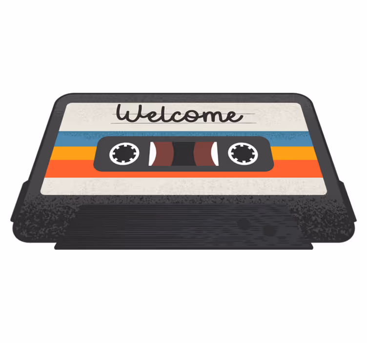 Tappeto vinile frase design di benvenuto della cassetta - TenStickers