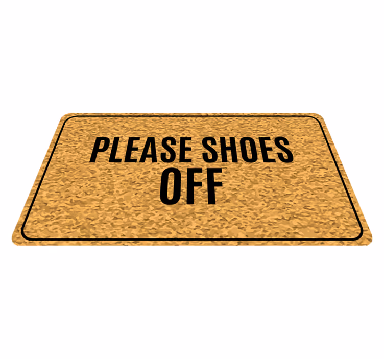 Tappeto vinile frase togliti le scarpe, per favore - TenStickers