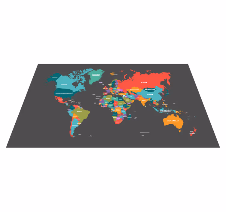 Tappeto in vinile mappamondo Tessera scolastica - planisfero - TenStickers