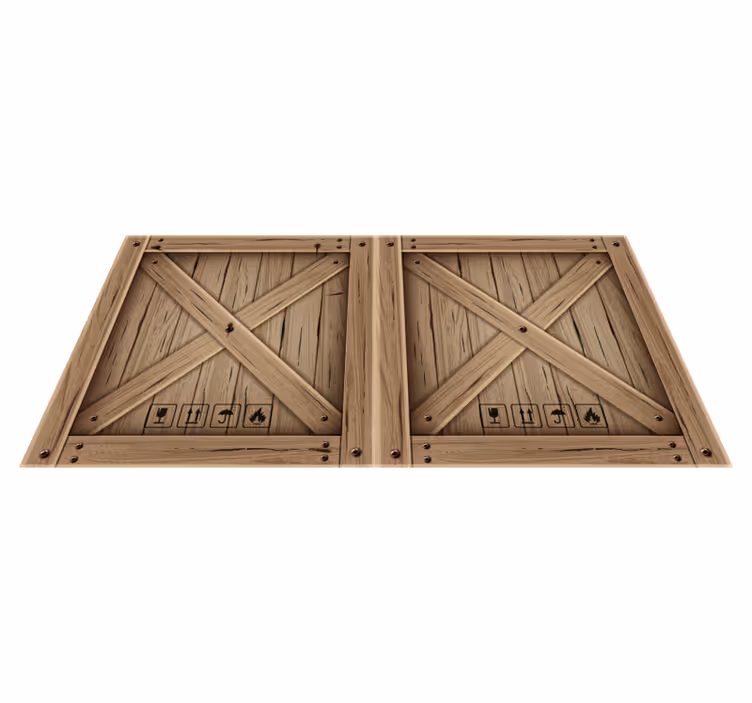 Tappeto vinile effetto legno illusione di cassa di legno - TenStickers