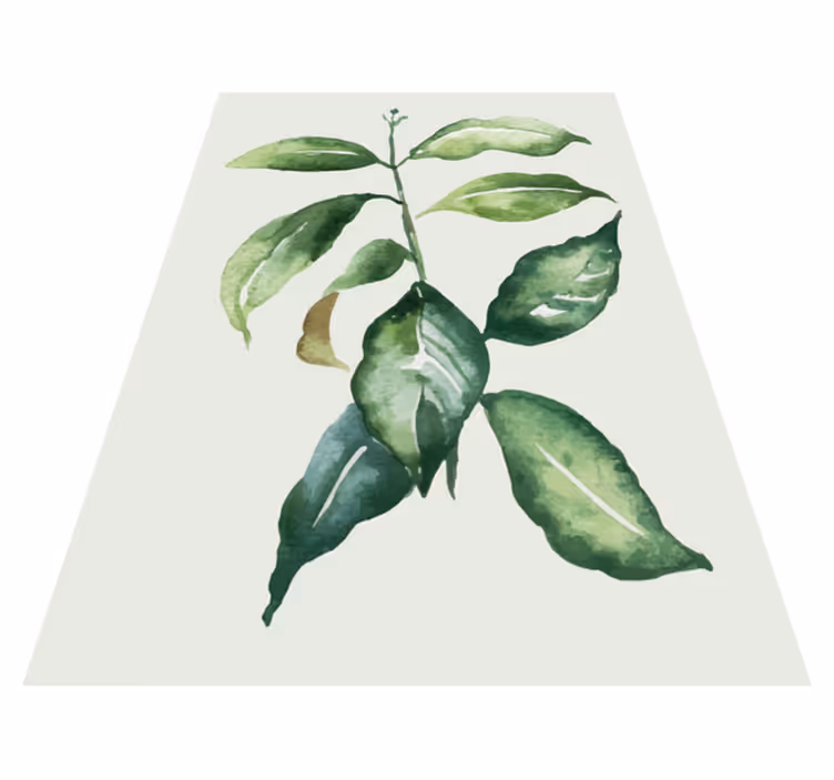 Tappeto vinile fiori illustrazione di foglie botaniche - TenStickers