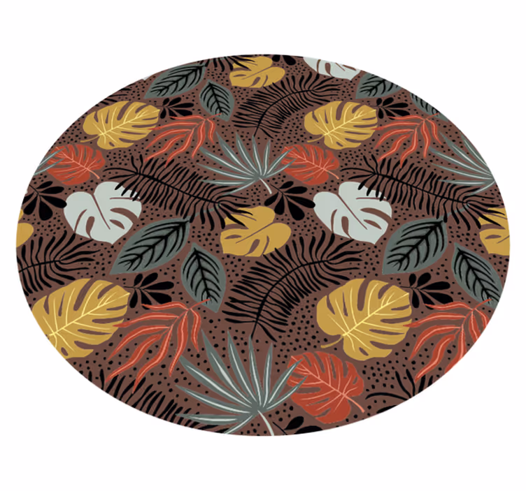 Tappeto vinile natura illustrazione di foglie tropicali - TenStickers