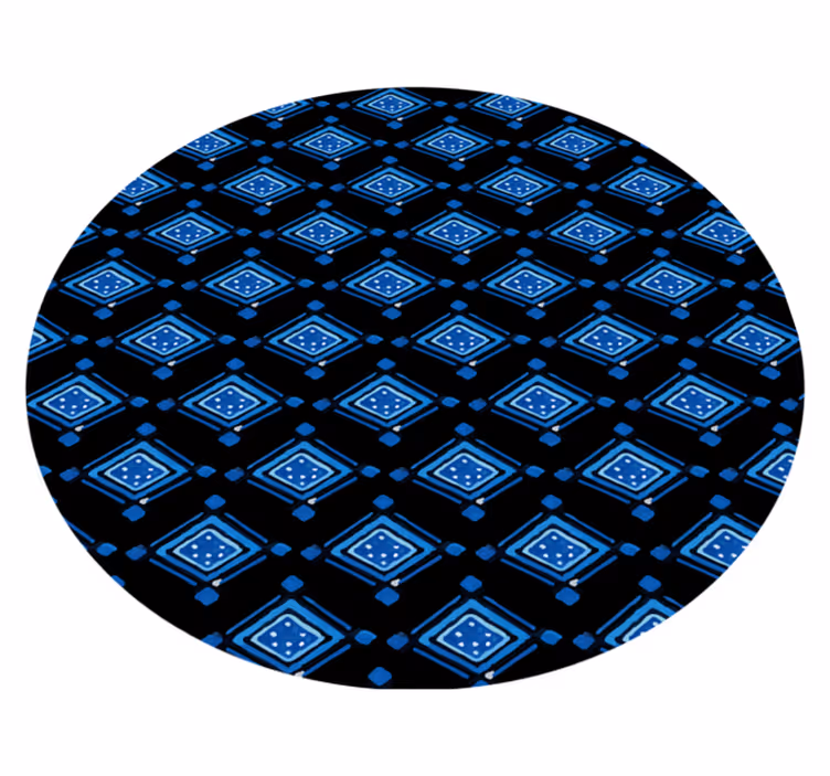 Tappeto vinile geometrico motivo a rombi blu - TenStickers