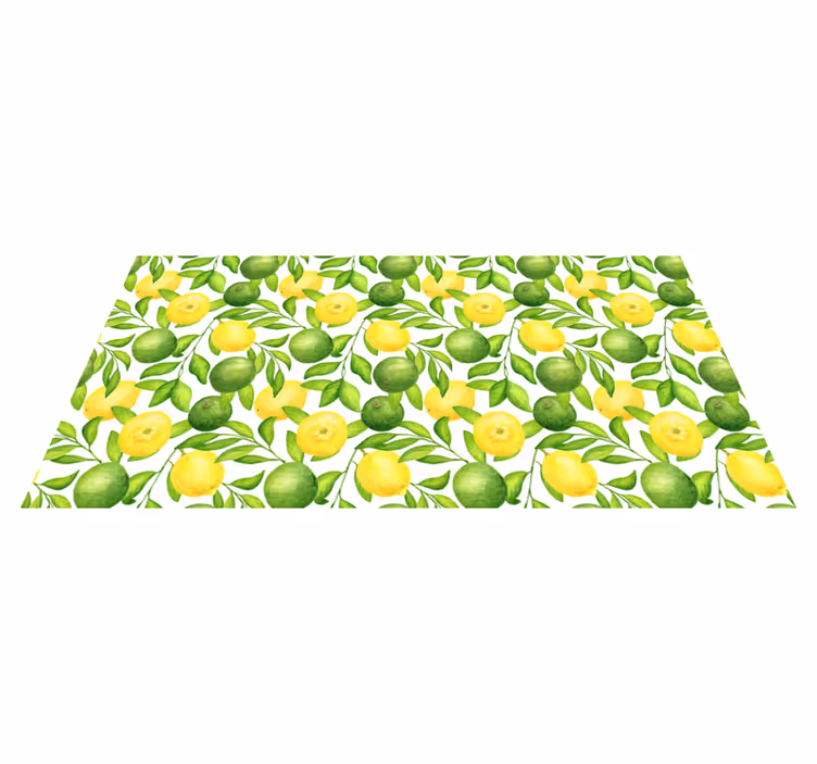 Tappeto pvc cucina sovrapposizione di foglie di agrumi - TenStickers