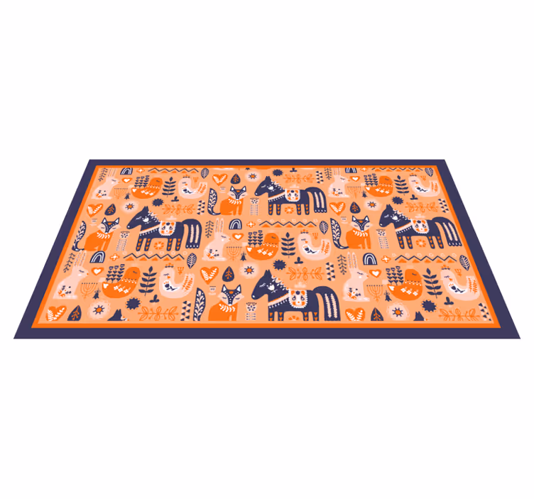 Tappeto vinile per bambini animali popolari nordici - TenStickers