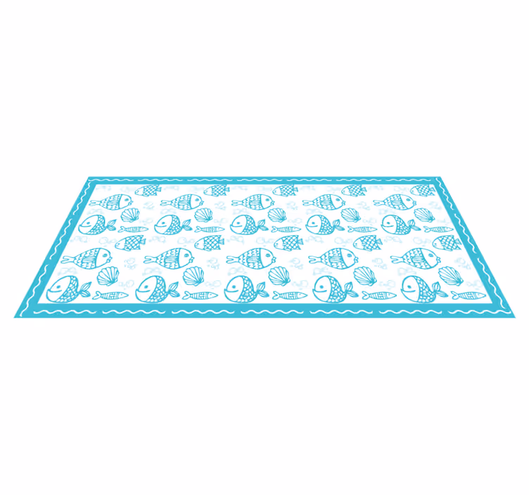 Tappeto pvc cucina animali acquatici blu - TenStickers