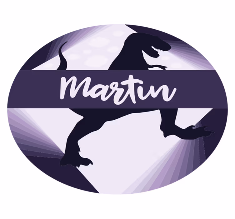 Tappeto vinile per bambini velociraptor con nome - TenStickers