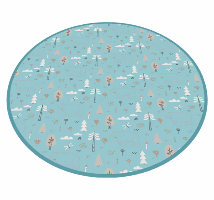 Tappeto vinile bebé scena di animali della foresta - TenStickers
