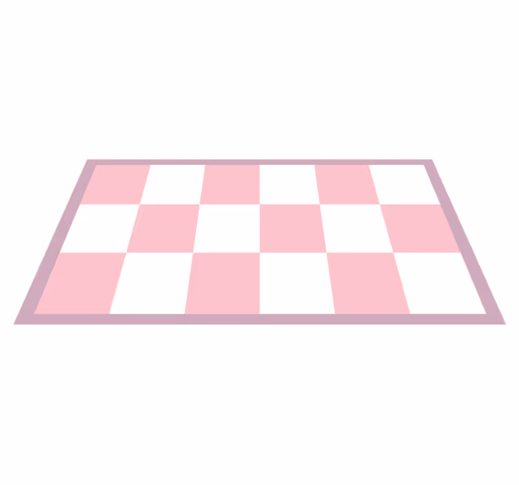 Tappeto vinile per bambini motivo a quadri rosa - TenStickers