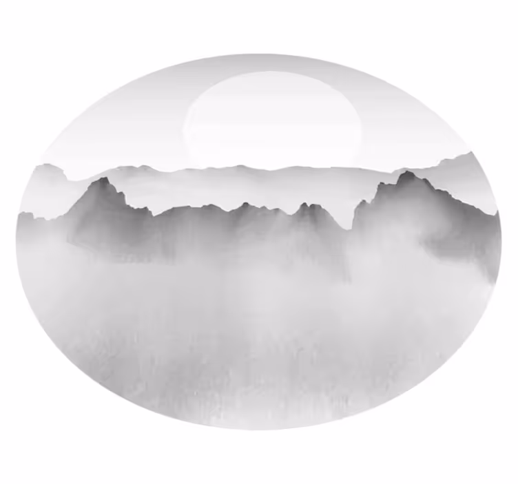 Tappeto vinile natura paesaggio nebbioso di montagna - TenStickers