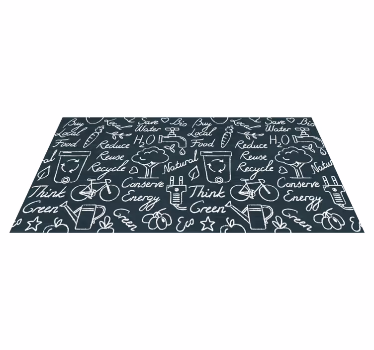 Tappeto pvc cucina messaggi eco-compatibili - TenStickers