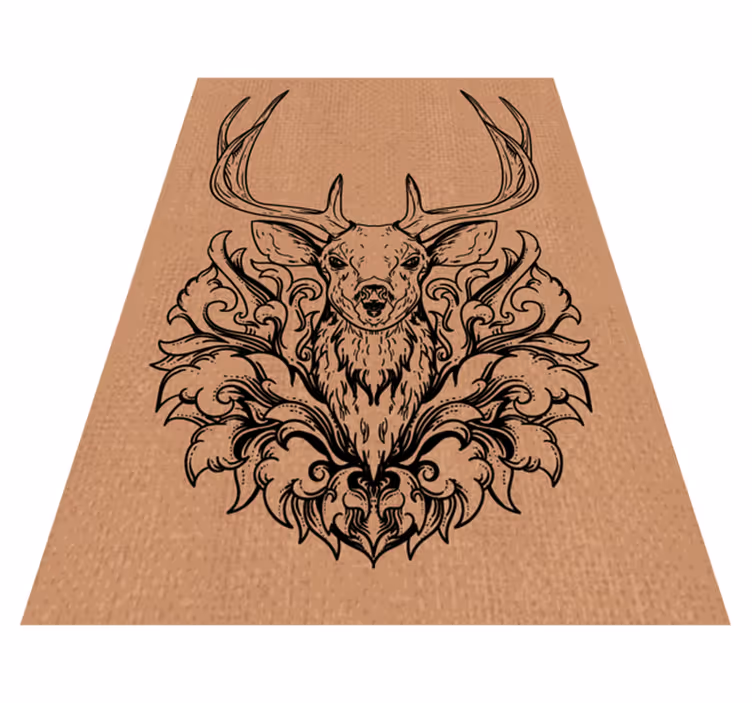 Tappeto vinile animali design elegante a forma di cervo - TenStickers
