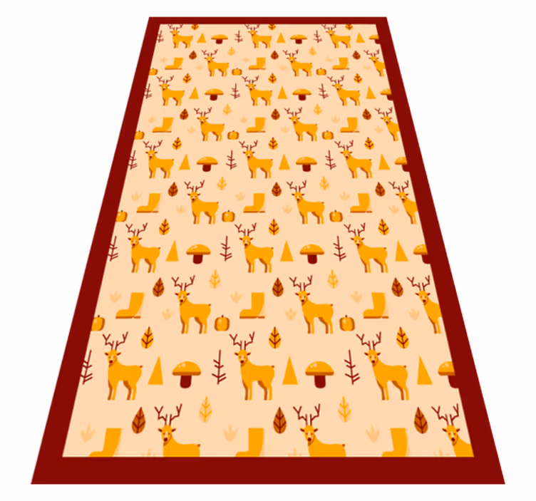 Tappeto vinile animali cervo e fogliame - TenStickers